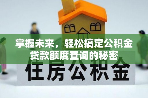 邢台掌握未来，轻松搞定公积金贷款额度查询的秘密